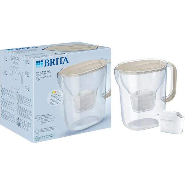 Фільтр-глечик Brita Style Essential XL Mxpro 3.6л (2.3л очищеної води) з картриджем пісочний