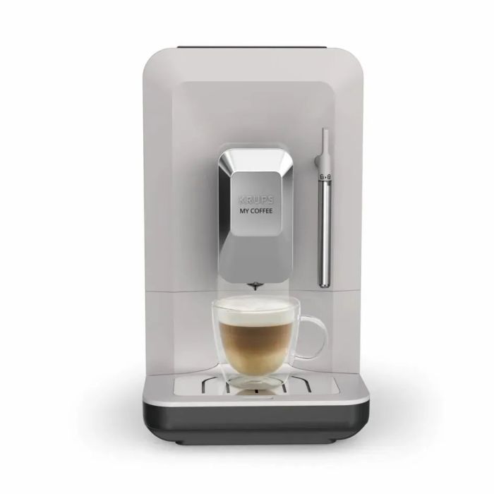Кавомашина Krups My Coffee+ 1.5л, зерно, ОLED дисплей, авторецептів - 3, метал, сірий