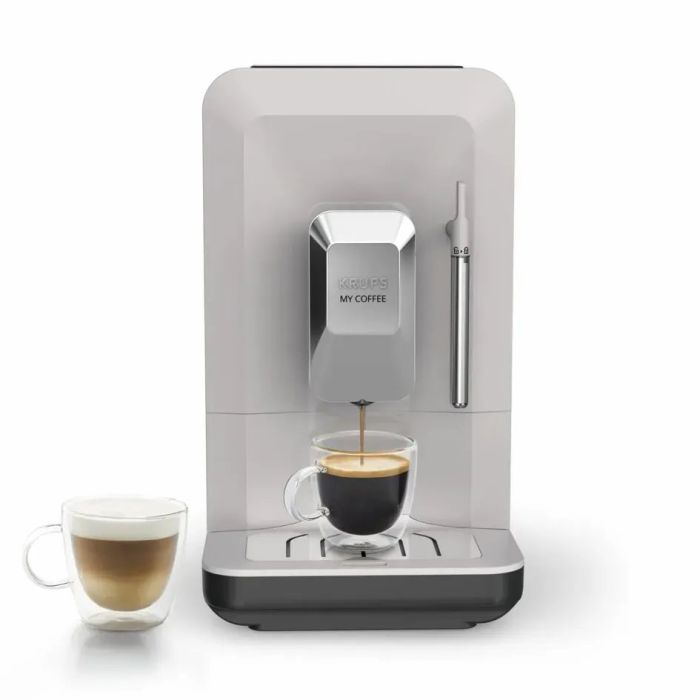 Кавомашина Krups My Coffee+ 1.5л, зерно, ОLED дисплей, авторецептів - 3, метал, сірий