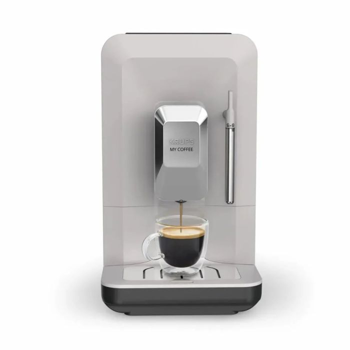 Кавомашина Krups My Coffee+ 1.5л, зерно, ОLED дисплей, авторецептів - 3, метал, сірий