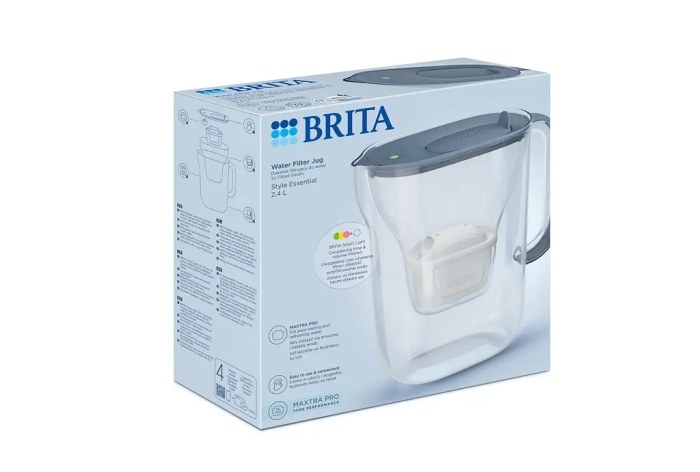 Фільтр-глечик Brita Style Essential Mxpro 2.4л (1.4л очищеної води) з картриджем сіро-блакитний