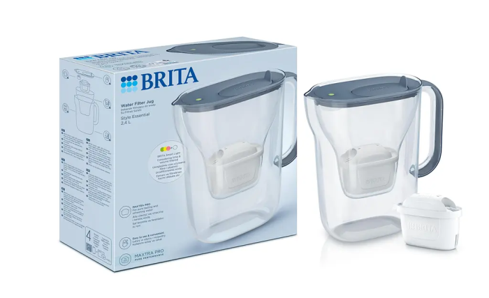 Фільтр-глечик Brita Style Essential Mxpro 2.4л (1.4л очищеної води) з картриджем сіро-блакитний