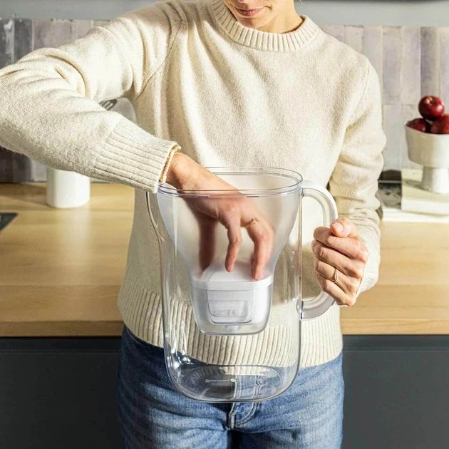 Фільтр-глечик Brita Style Essential Mxpro 2.4л (1.4л очищеної води) + 3 картриджа сіро-блакитний