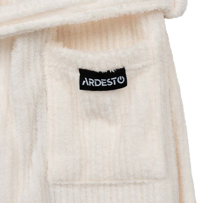 Женский халат ARDESTO Stripe, размер XXL, 100% полиэстер, белый