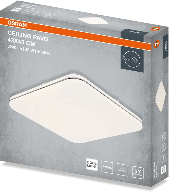 Светильник НСП OSRAM CEILING PAVO 43?43 см, квадратный, 48 Вт, 4000 К