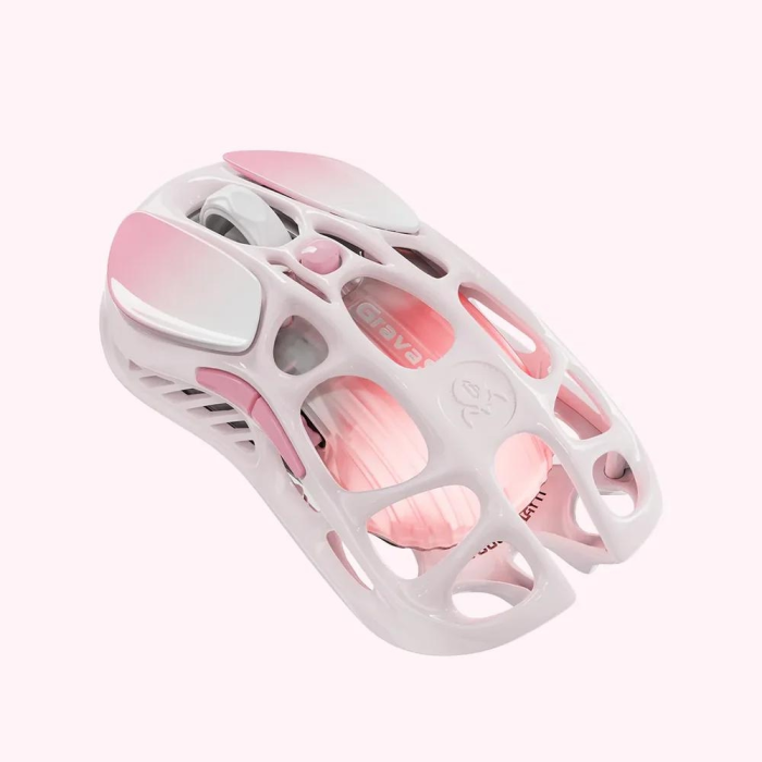 Мышь GravaStar Mercury M1 Pro, magnesium alloy body, BT/WL/USB-A, RGB, Sakura Pink
