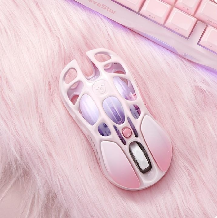 Мышь GravaStar Mercury M1 Pro, magnesium alloy body, BT/WL/USB-A, RGB, Sakura Pink