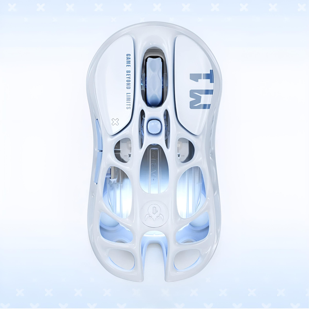 Мышь GravaStar Mercury M1 Pro, magnesium alloy body, BT/WL/USB-A, RGB, Ice Blue