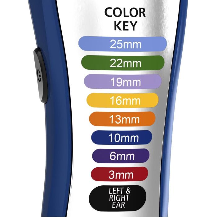 Машинка для стрижки Wahl Color Pro Lithium, от сети+акумм, вибрационный мотор, насадок-10, кейс, сталь, бело-синий
