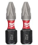 Биты Milwaukee Shockwave, набор 2шт, PZх25мм