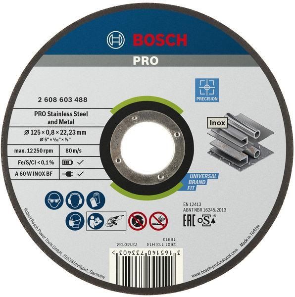 Диск відрізний Bosch Professional для нержавіючої сталі та металу 125x0.8x22.23мм