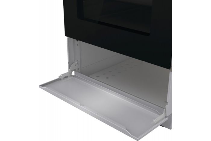 Плита Gorenje комби, 62л, 50x60см, метал. кришка, дисплей, эмалированные реш, титан