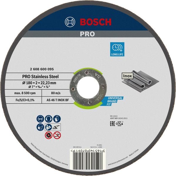 Диск відрізний Bosch Professional для нержавіючої сталі  180x2x22.23мм