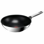 Сковорода ВОК  Tefal Emotion+, 28см, нержавіюча сталь, бакеліт, чорний