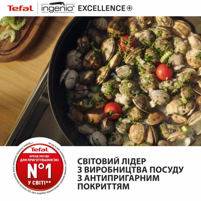 Набор посуды Tefal Ingenio Excellence+, 13 предметов, алюминий, нержавеющая сталь, бакелит, черный