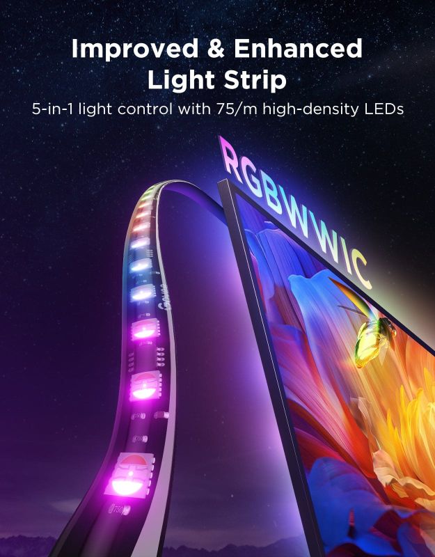 Набор адаптивной подсведки Govee R2A80 Three-camera TV Backlight 55-65', RGBIC, WI-FI/Bluetooth, черный