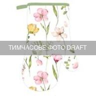 Рукавичка ARDESTO Spring flowers 18х30см, 100% полиэстер (верх), 100% хлопок (низ), белый