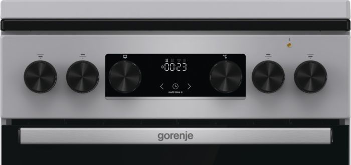 Плита Gorenje комби, 70л, 50x60см, метал. кришка, дисплей, IconLed, эмалированные реш, титан