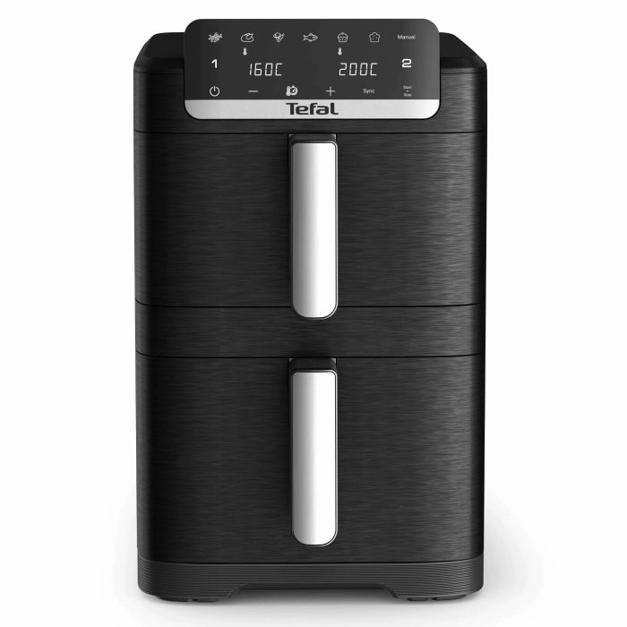 Мультипіч Tefal Easy Fry Crispy Stack, 2700Вт, чаша-6+4л, сенсорне керув., 2 чаши, гриль, пластик, чорний