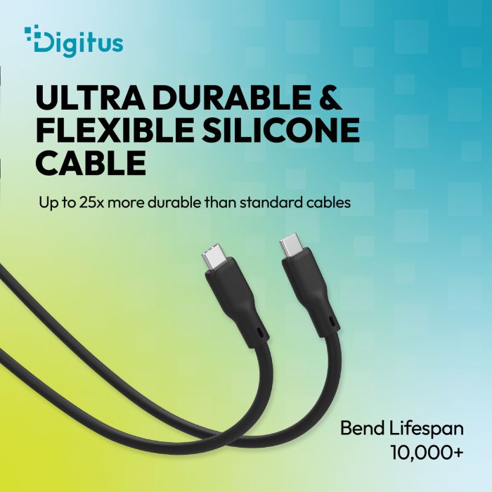 Кабель DIGITUS USB-C > USB-C зарядки/синхронизации, USB4 2.0, 80G, 240W, 16K, силиконовый, 0.5м, черный