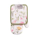 Набір прихваток для кухні ARDESTO Spring flowers 18х20см, 18х30см, 100% поліестер (верх), 100% бавовна (низ), білий