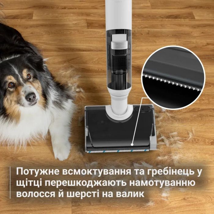 Пилосос Rowenta безпровідний X-Clean 5 Pro, 250Вт, вологе прибирання, конт пил -0.5л, вода -0.65л, автон. робота до 50хв, вага-4.2кг, микрофильтр, білий