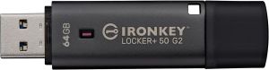 Накопичувач Kingston   64GB USB 3.2 Type-A Gen1 IronKey Locker+ 50 G2