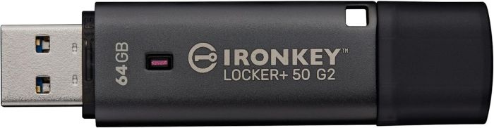 Накопитель Kingston   64GB USB 3.2 Type-A Gen1 IronKey Locker+ 50 G2