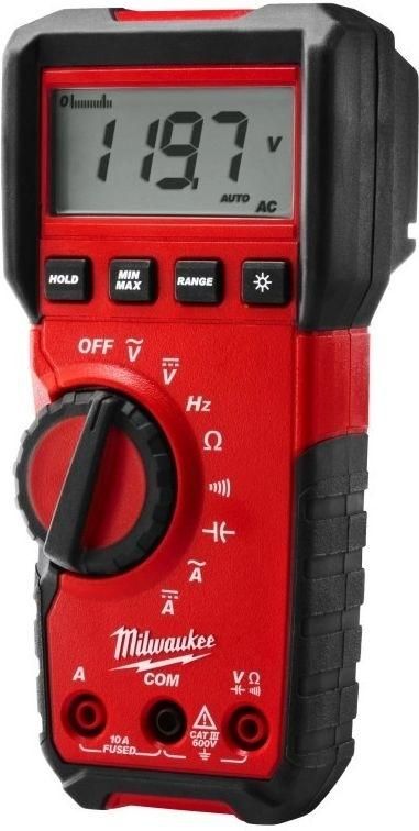 Мультиметр цифровий Milwaukee, 0-600В, широкий дисплей з підсвіткою, чохол, 2AAх1.5В, 0.4кг