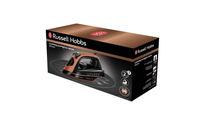 Праска Russell Hobbs Copper Express, 2600Вт, 315мл, паровий удар -150гр, постійна пара - 40гр, керам. підошва, чорно-коричневий