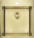 Мийка кухонна Deante OLFATO PRECIOUS, сталь, прямокутник, без крила, 505х450х200мм, чаша - 1, врізна, золото браш.