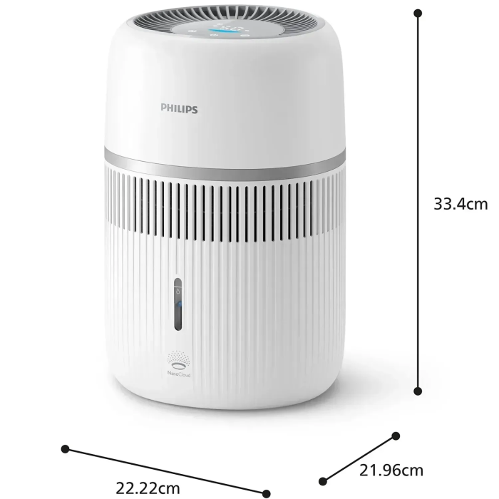 Зволожувач повітря Philips традиційне зволоження, 44м2, 3.5л, 300мл/г, електр. кер-ння, дисплей. сенсор, білий