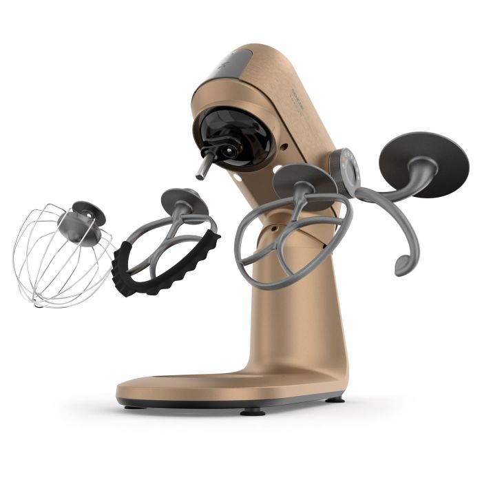 Кухонная машина Sencor Gordon, 1500Вт, чаша-металл, корпус-металл, насадок-18, золотый