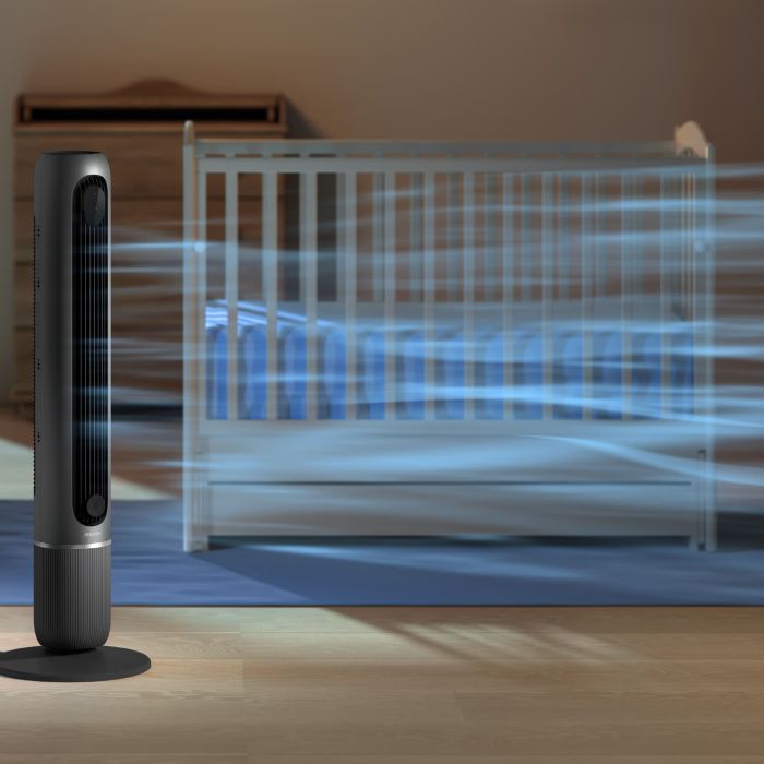 Вентилятор Philips колонний Series 7000, 30Вт, пульп ДУ, режим " Бриз", сенсорний дисплей, таймер, темно-сірий