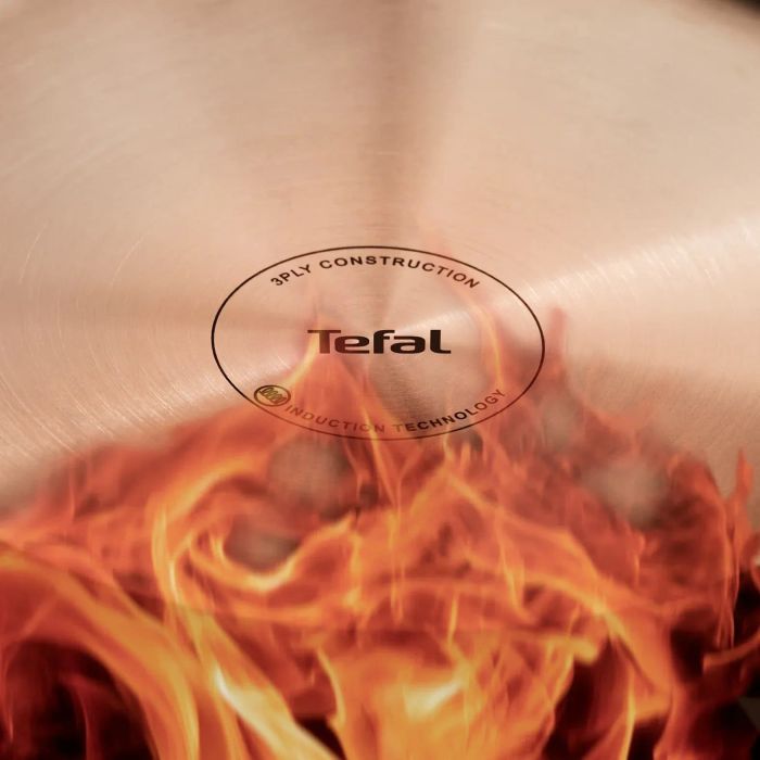 Сковорода Tefal Emotion+ Power, 24см, нержавеющая сталь, алюминиевая сердцевина, хромированная сталь, бакелит