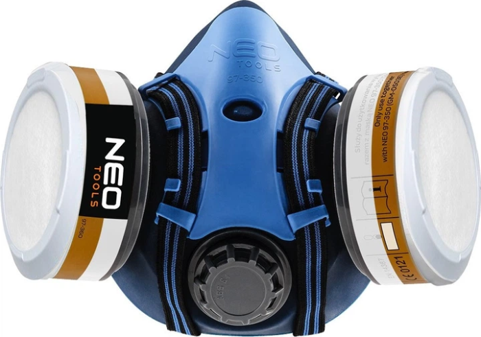 Маска захисна Neo Tools, силіконова, 2 поглинача A1P2 R