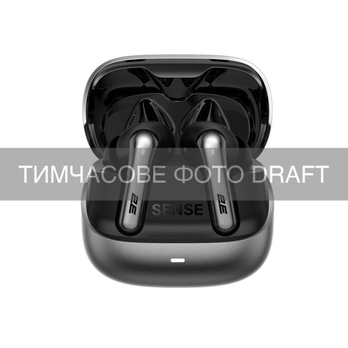 Навушники TWS 2E Sense, BT 5.4, ANC, IPX4, SBC, 6Mic, Touch control, чорний