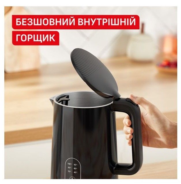 Электрочайник Tefal Thermo Protect Control 1.5л, Strix, с двойными стенками, 6 темп.реж, черный