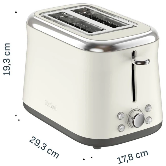 Тостер Tefal Collection 850Вт, разморозка, пластик, бежевый