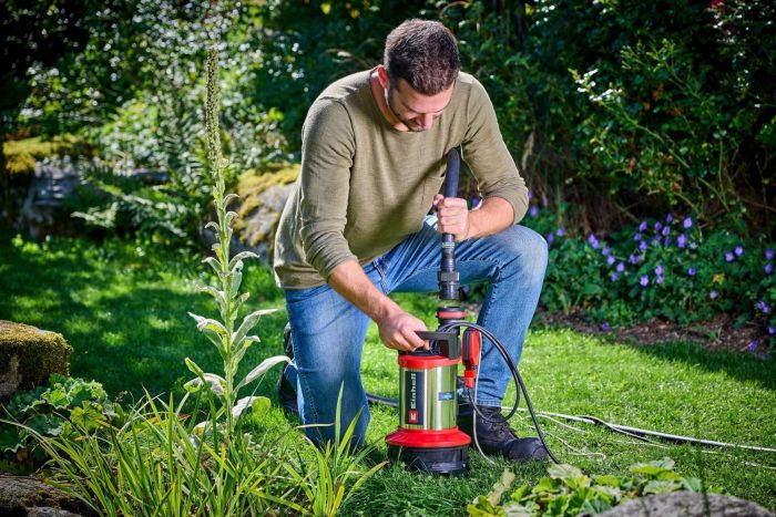 Насос дренажний Einhell Flutset GE-DP 7535 N LL ECO 750Вт, 18500л/год, вис. 9м, глиб. 7м, нержавіюча сталь, 5.7кг