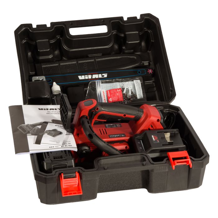 Пила ланцюгова акумуляторна Vitals AKZ 1830sx BL Kit18В акб 1х4А·год шина 30см 10м/c 4.5кг