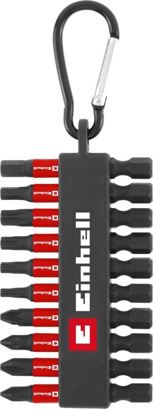 Биты Einhell 50мм битодержатель с карабином, PH, PZ, T, H набор 10шт