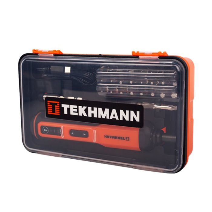 Отвертка аккумуляторная Tekhmann TCS-3.6/2000 KIT 3.6В 1х2А·час 5Нм 250об/мин 0.25кг кейс