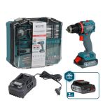 Шуруповерт-дрель ударная аккумуляторная Konner&Sohnen KS ID20V-60 KIT 74 PLUS 20В 2х2А·час 60Нм 0-450·0-1900об/мин LED-свет ЗУ набор сверл и бит 74шт кейс 5.к