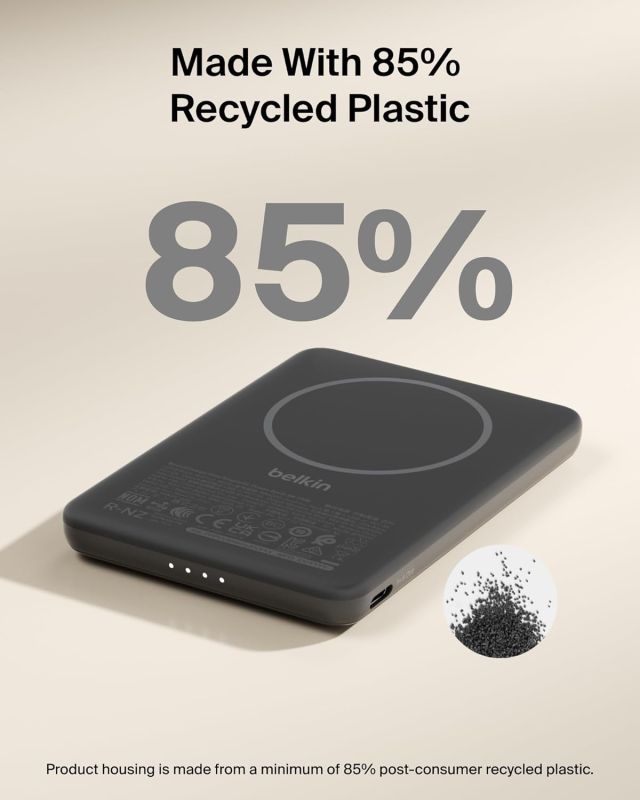 Портативное зарядное устройство Power Bank Belkin 5000мАч, Slim Magnetic Wireless, черный