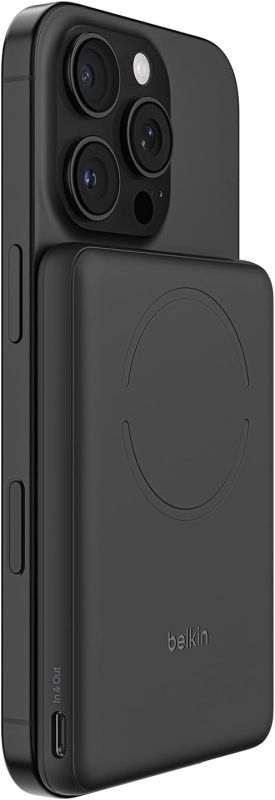 Портативное зарядное устройство Power Bank Belkin 5000мАч, Slim Magnetic Wireless, черный
