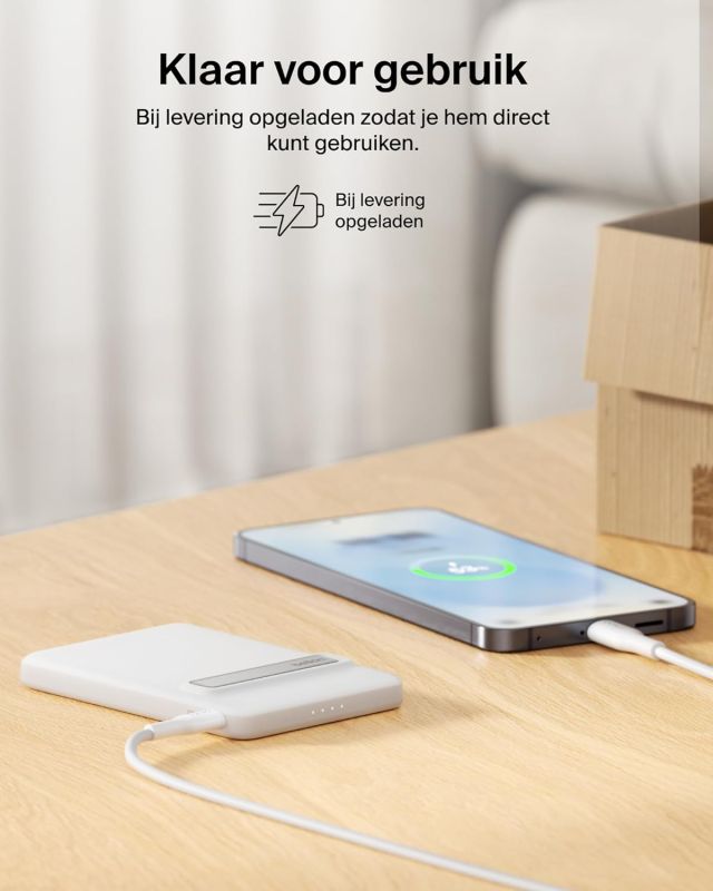 Портативное зарядное устройство Power Bank Belkin 5000мАч, Qi2 Magnetic Wireless, белый