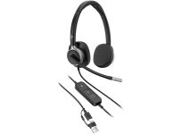 Гарнітура комп'ютерна стерео On-ear HP Poly Mission 625, USB-A, USB-C, 2 x Uni-mic, AI noise reduction, Teams, Zoom, Google Meet, чорний