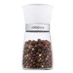 Млинок для солі та перцю Ardesto Gemini, 180мл, скло, нержавіюча сталь, прозорий