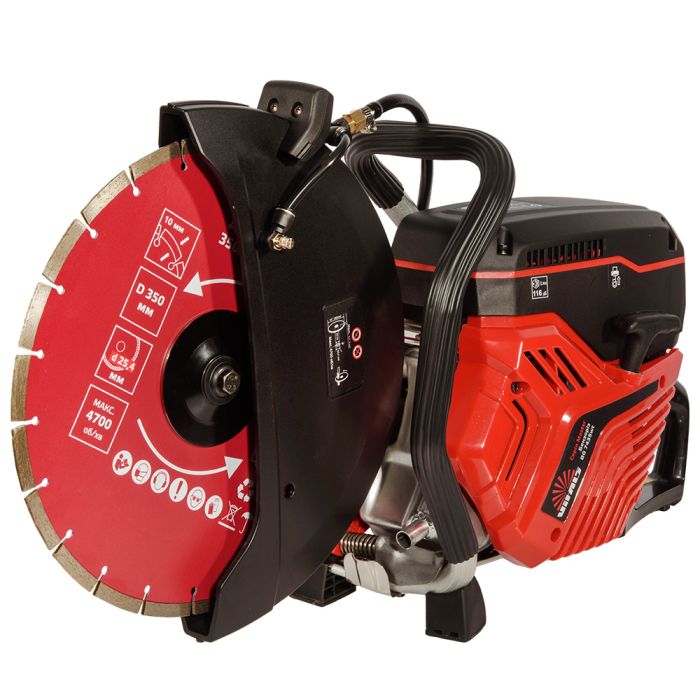Бензоріз Vitals Master BG 7435wt 350мм різ 125мм 4.8л.с. подача води 11.7кг